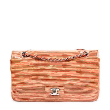 Leather Striped Double Flap