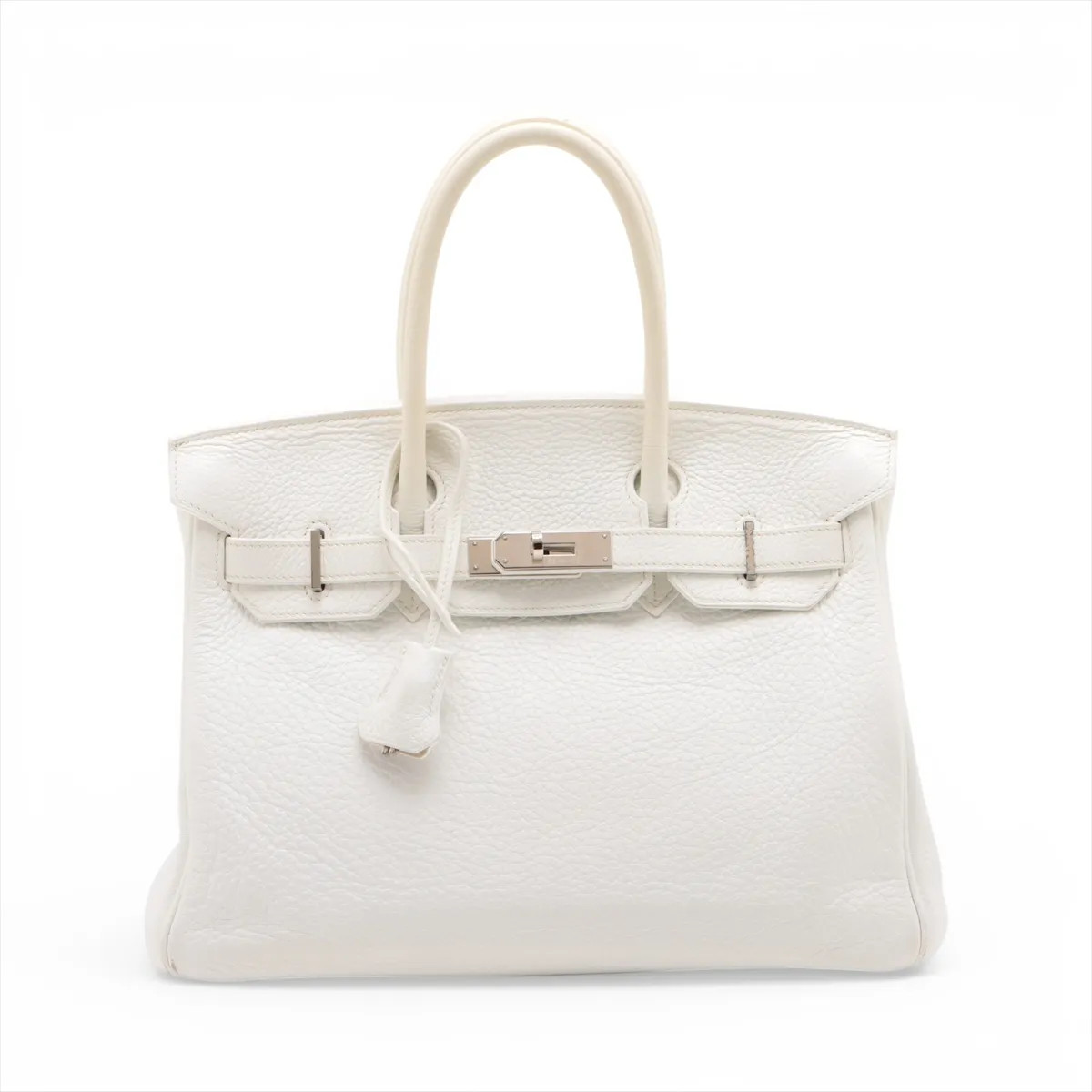 Hermès Birkin 30 Le Tournay Taurillon Clemence White Silver Metal Fittings