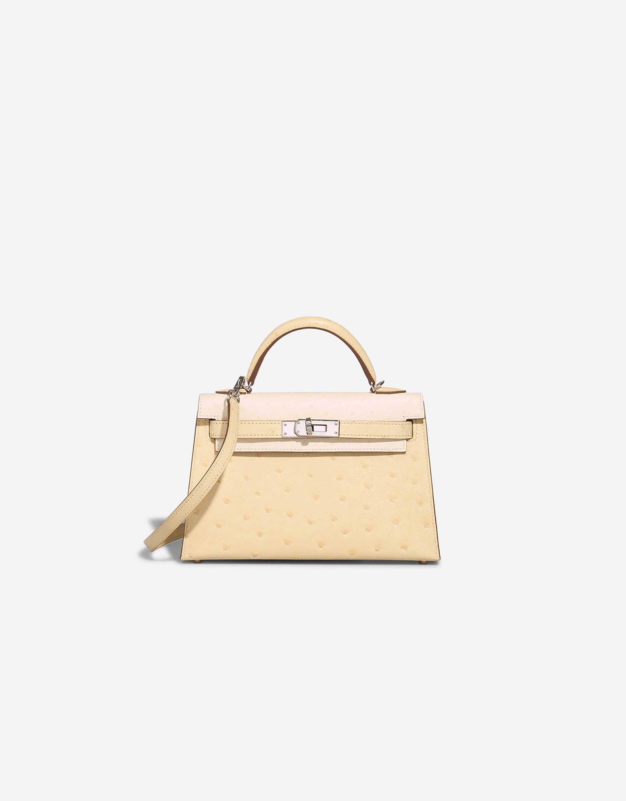 
		Kelly Mini Ostrich Nata / Vanille    