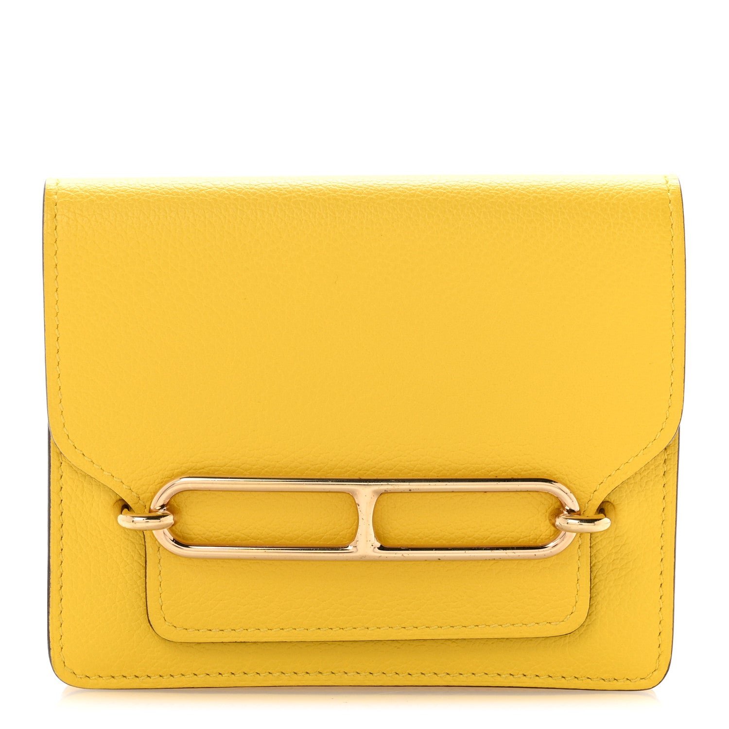 Hermes Evercolor Roulis Slim Wallet Jaune De Naples