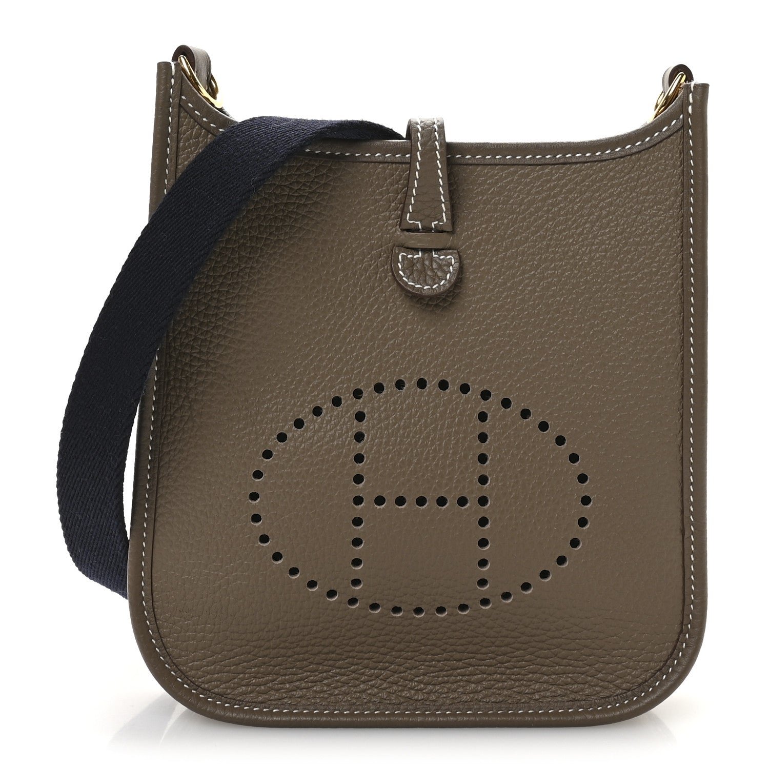 Hermes Taurillon Clemence Amazone Evelyne TPM Etoupe Bleu Indigo