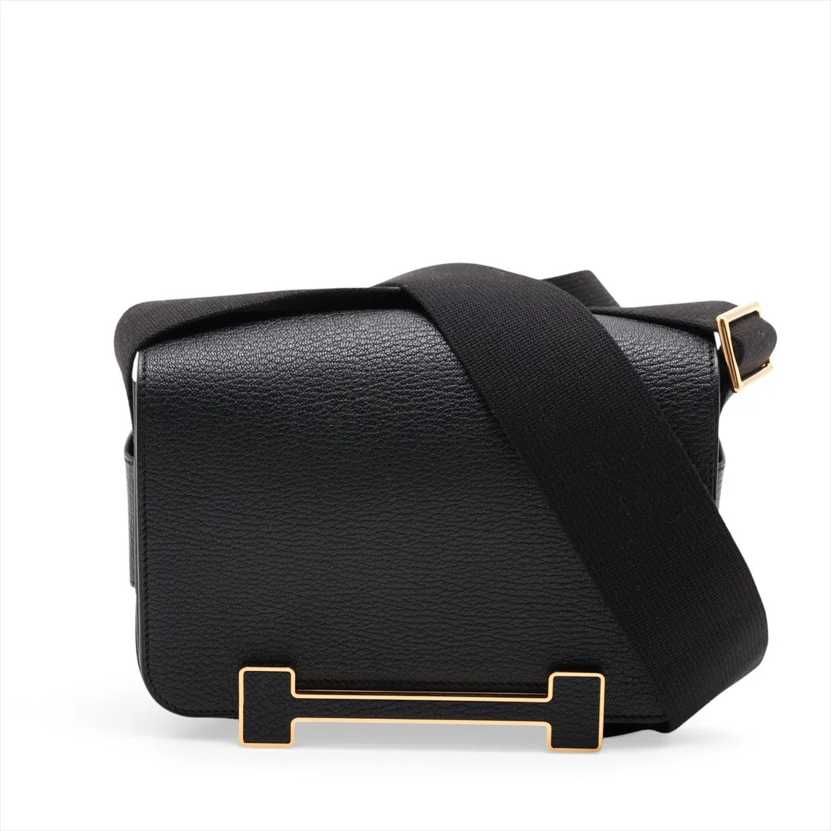 Hermès Geta Chevre Black Gold Metal Fittings