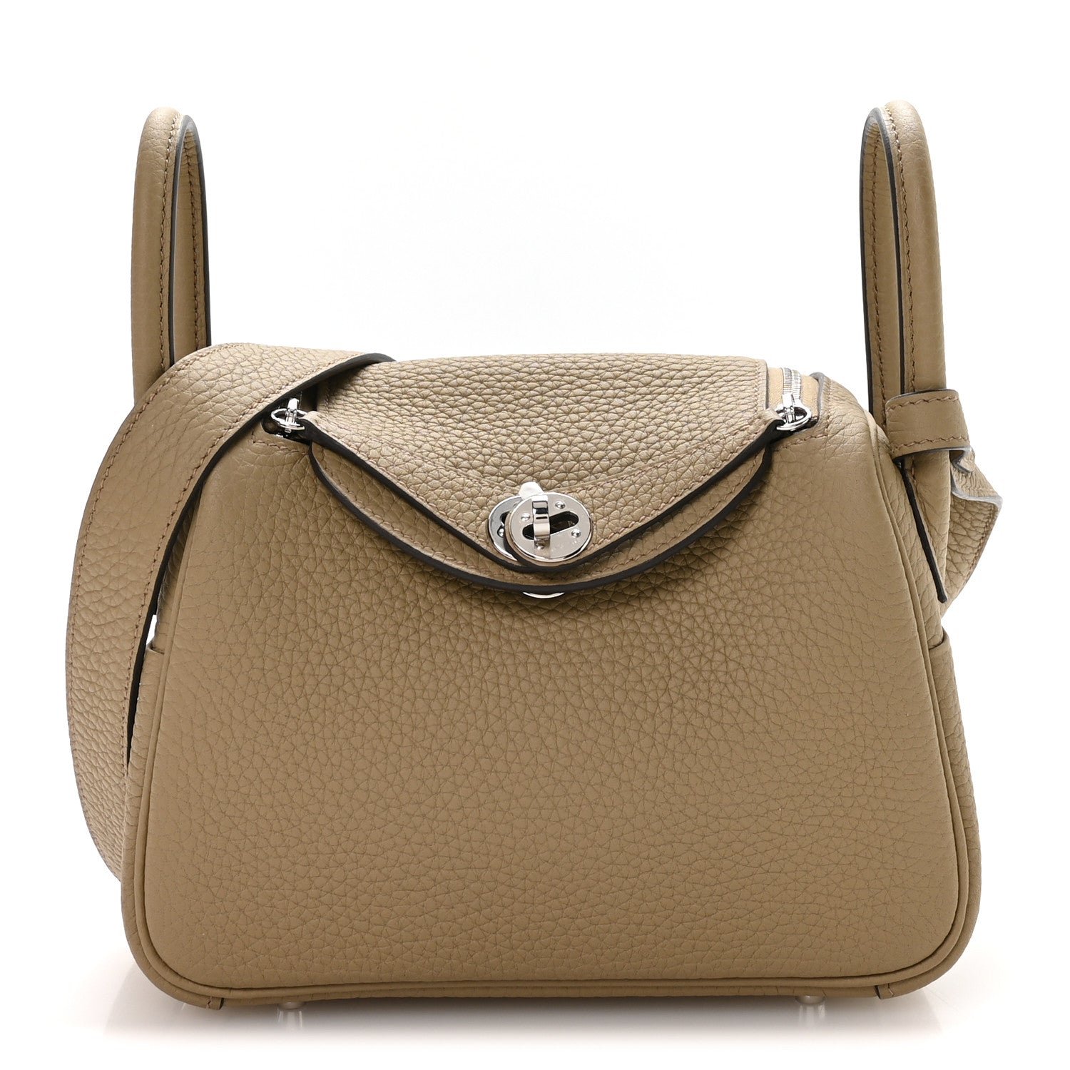 Hermes Taurillon Clemence Mini Lindy 20 Beige Marfa