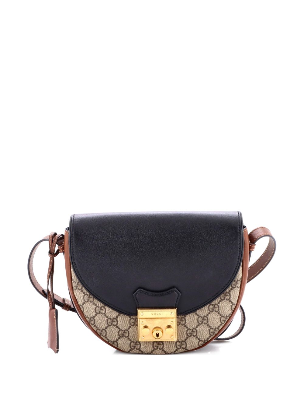 Padlock Saddle Shoulder Bag GG Coated Canvas and Leather Small crossbody bag