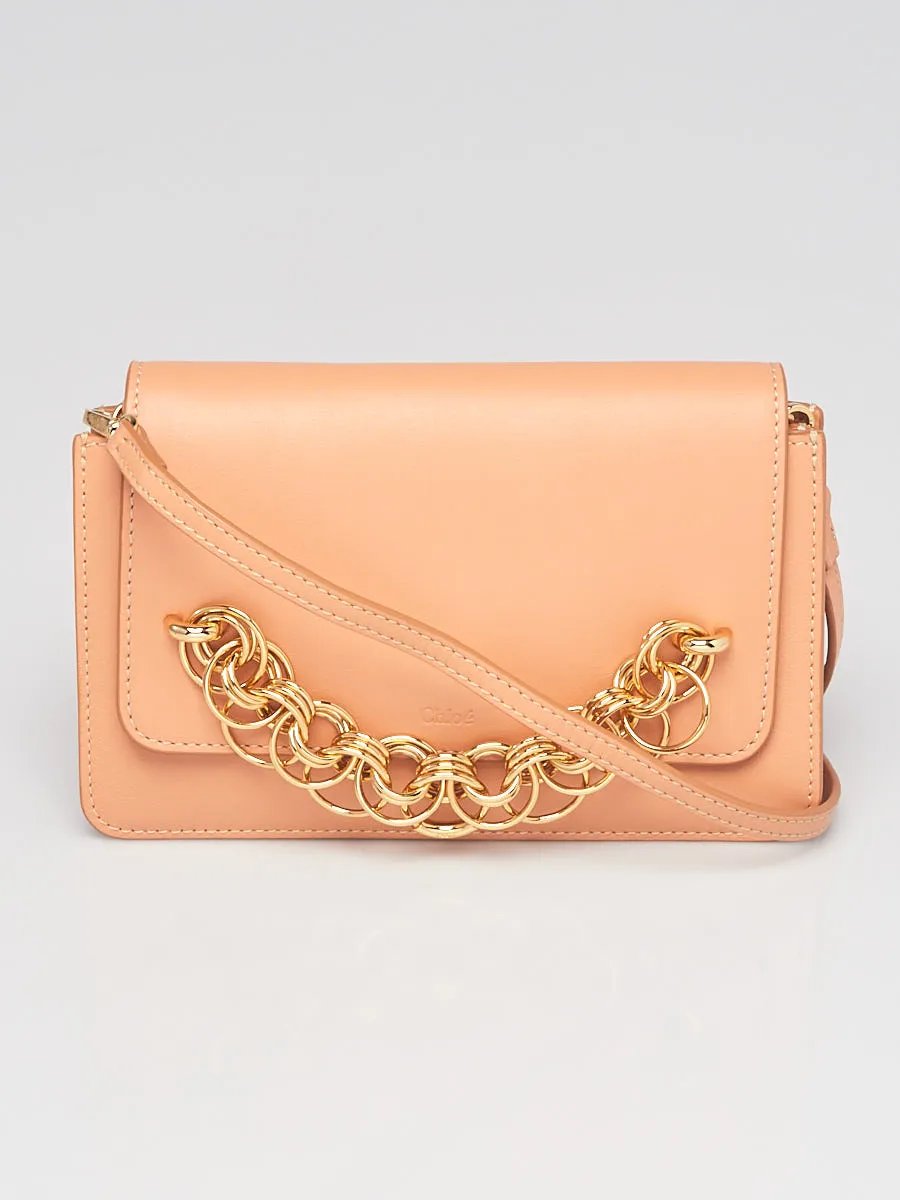 Chloe Blushy Pink Leather Drew Bijou Clutch Crossbody Bag