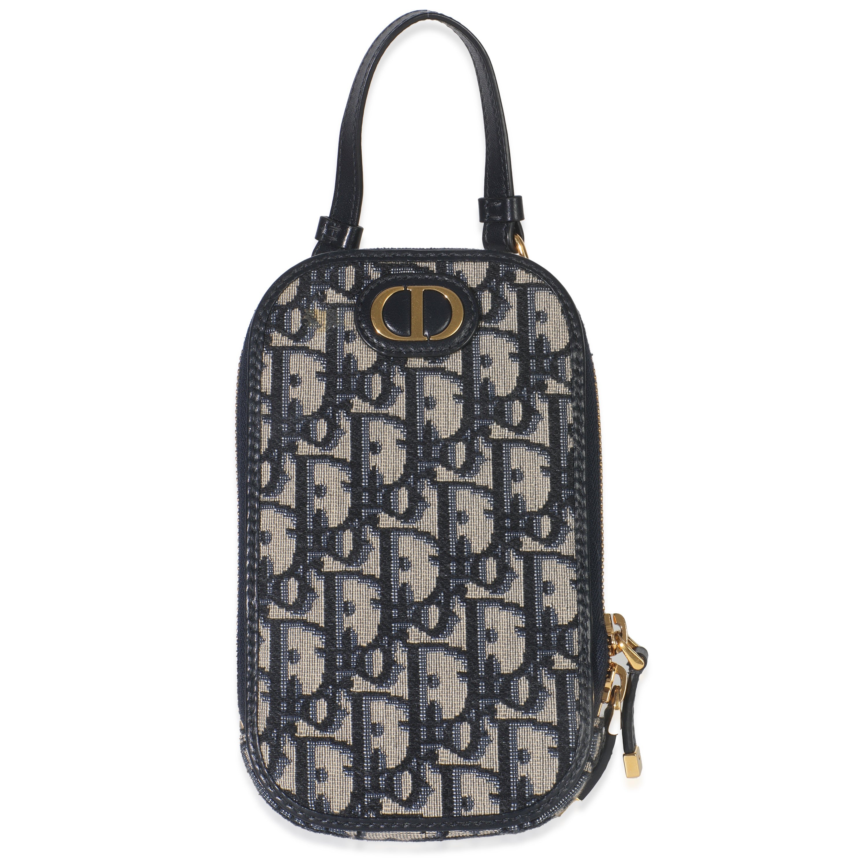 Dior Blue Oblique Canvas 30 Montaigne Callin Dior Phone Holder
