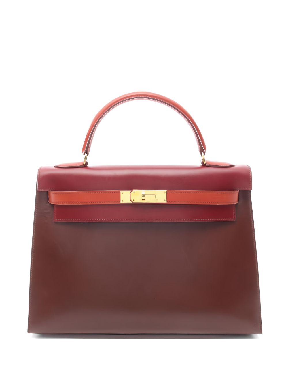 Hermes 1996 32 Kelly tricolour leather tote bag