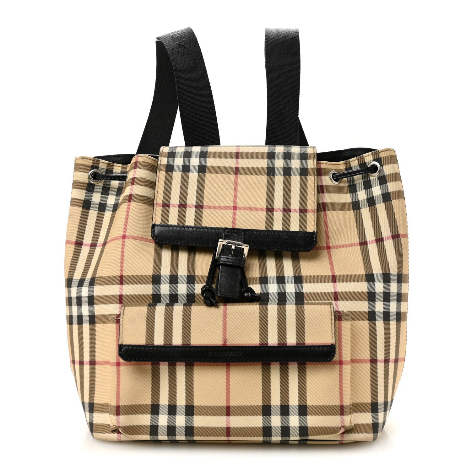 Burberry House Check Drawstring Backpack Black