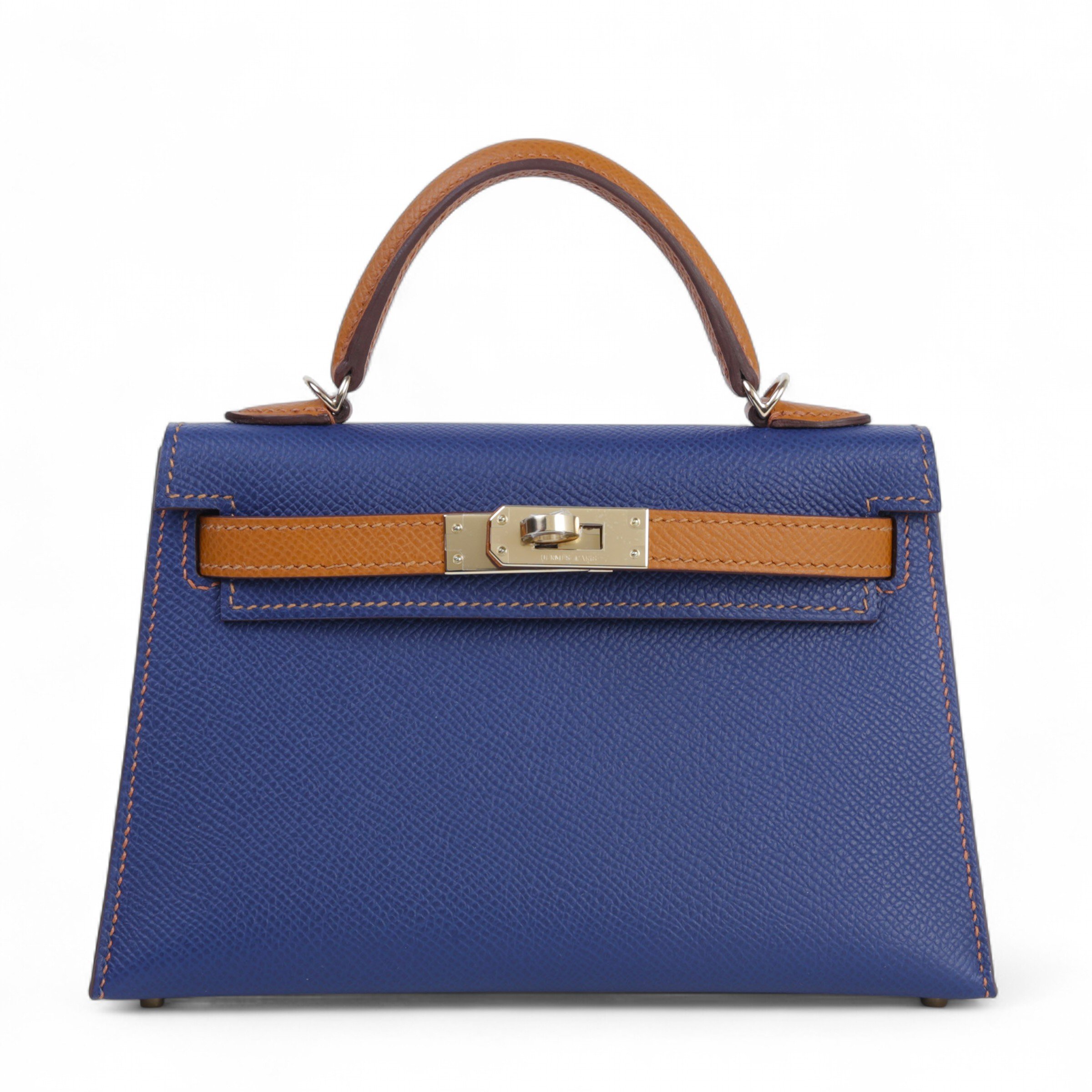 Hermes Unused ( Rank NS ) HERMÈS Special Order Mini Kelly II Bleu Nuit (2Z) Gold (37) Epsom Permabrass hardware W (2024)