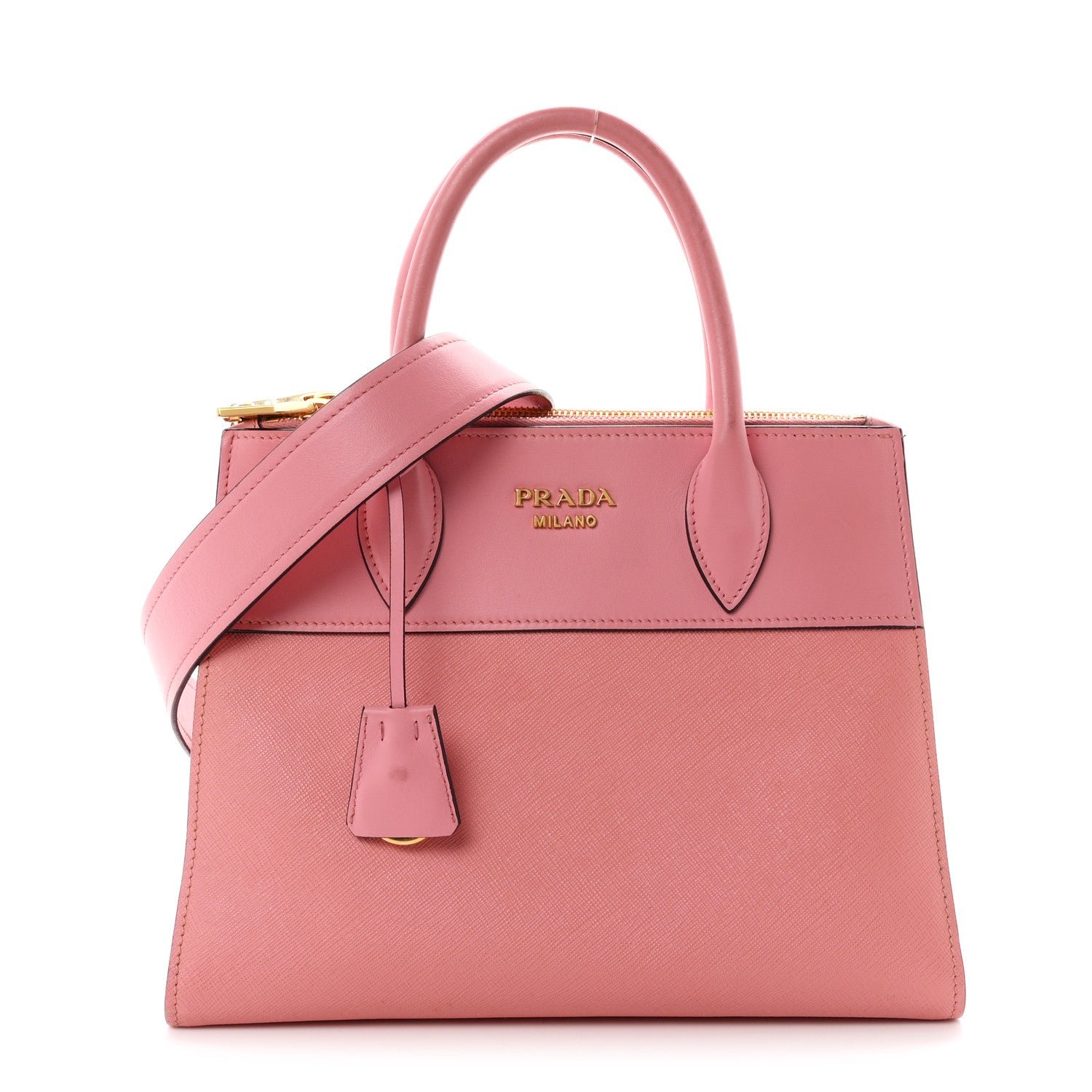 Prada Saffiano City Calfskin Small Paradigme Bag Petalo