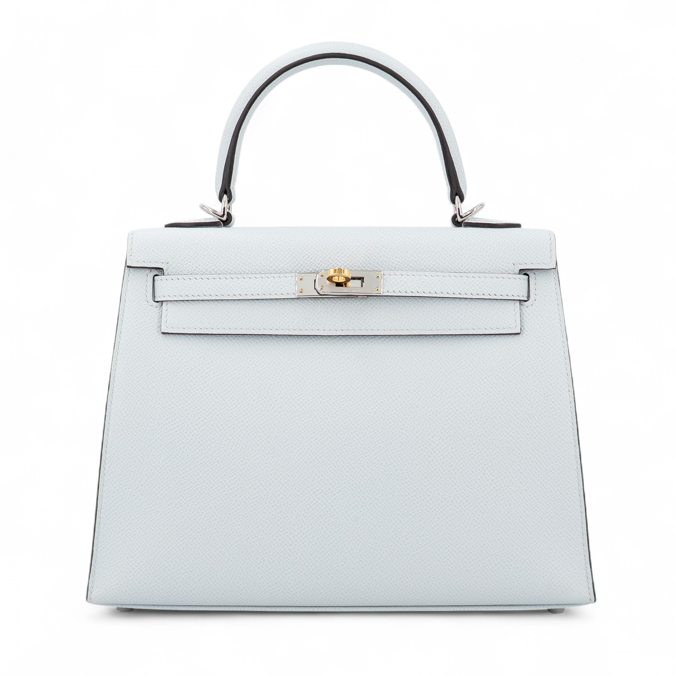 Hermes Excellent ( Rank SA ) HERMÈS Kelly 25 Sellier Gris Platine (N4) Epsom Electrum hardware W (2024)