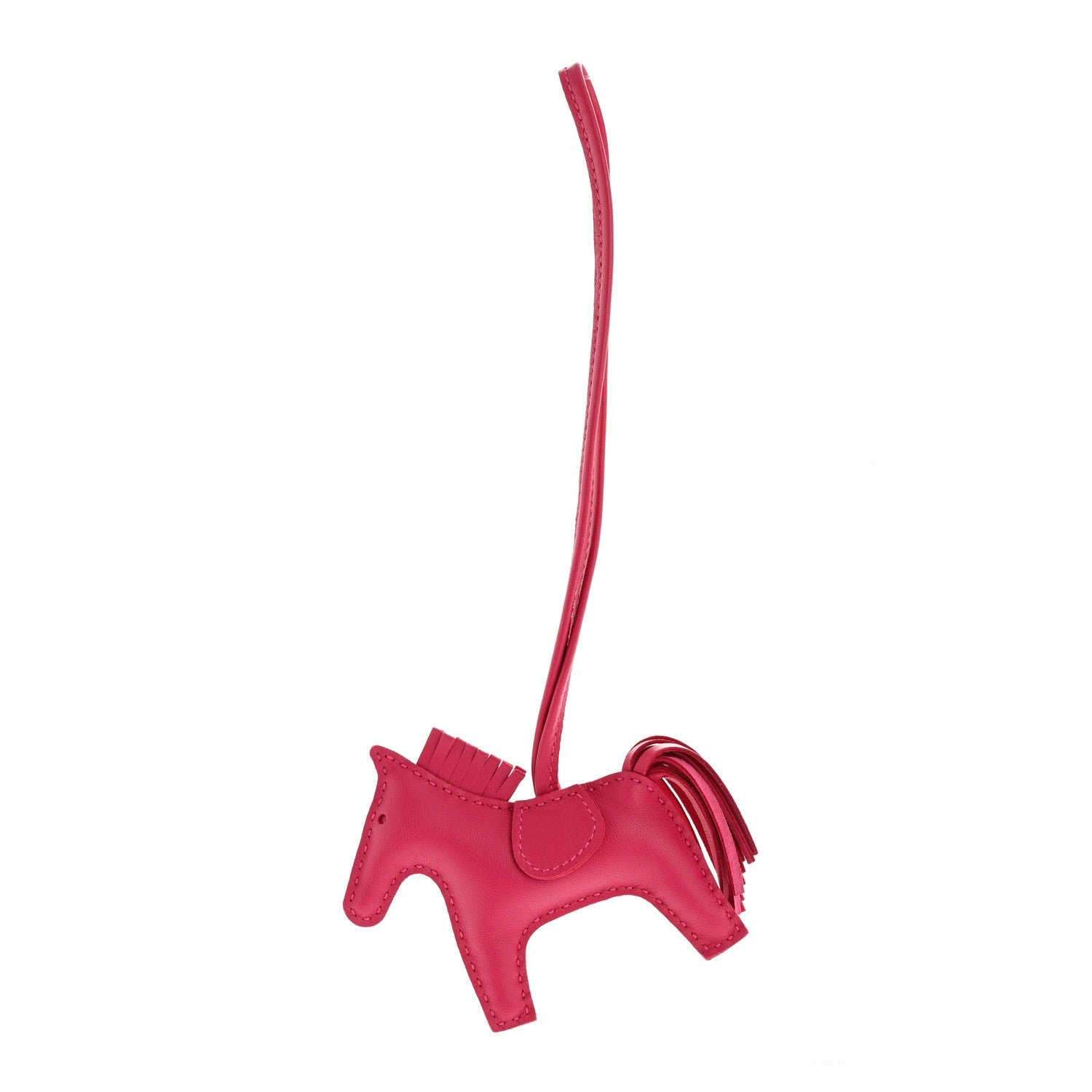 Hermes Milo Lambskin Grigri Rodeo Horse Bag Charm PM Rose Mexico
