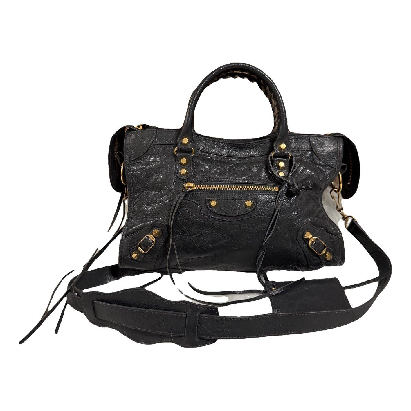 City leather handbag