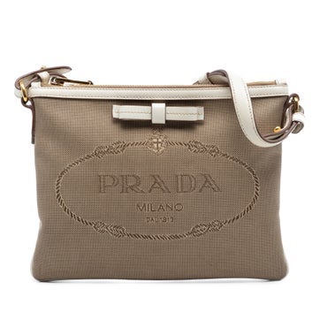 Calf Leather Canvas Canapa Logo Bow Crossbody
