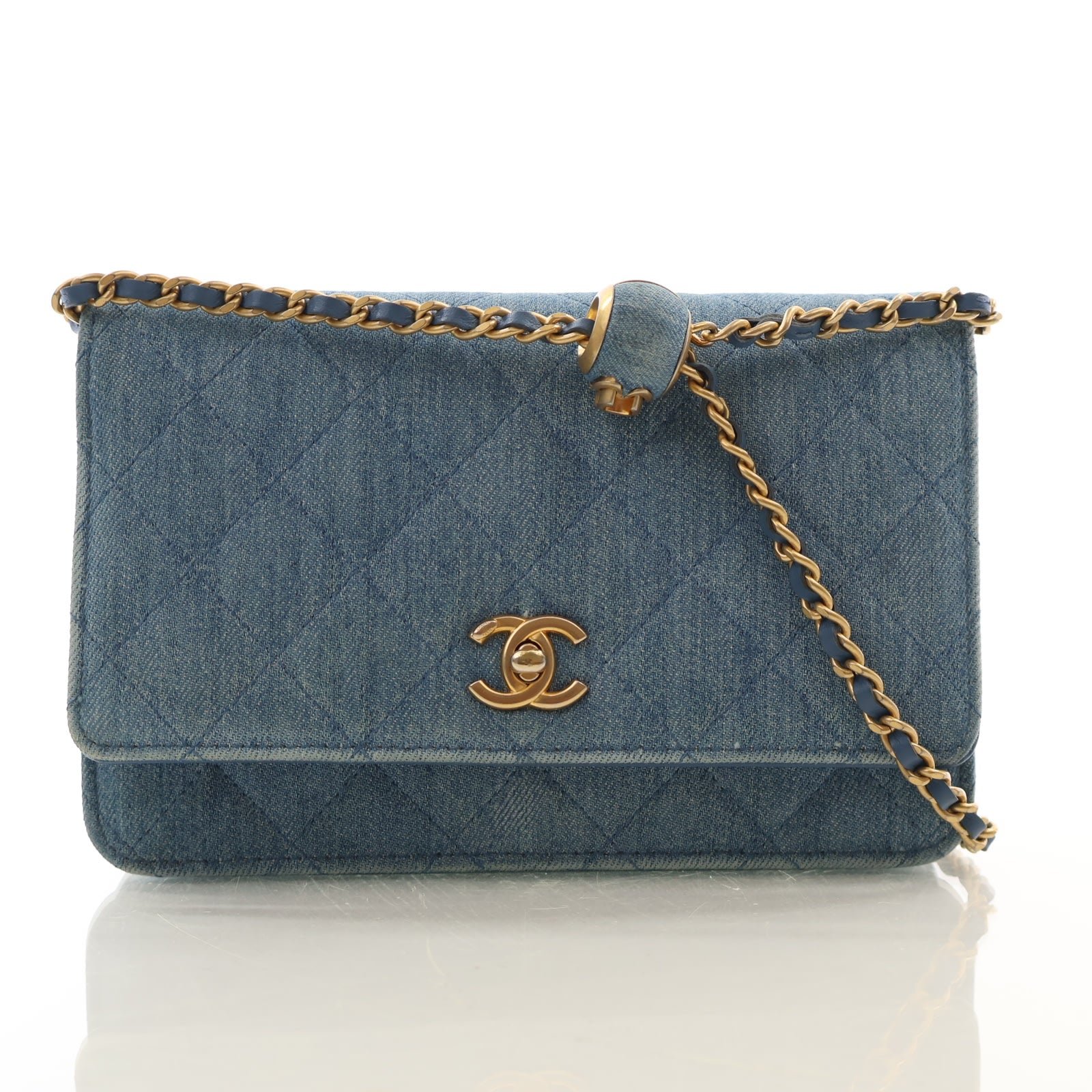 Chanel Denim Wallet On Chain (WOC)