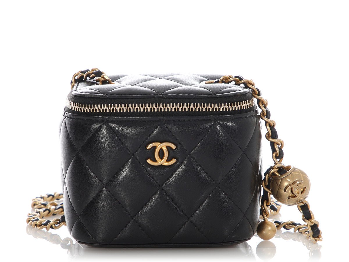 Chanel Chanel Mini Black Lambskin Pearl Crush Vanity Crossbody