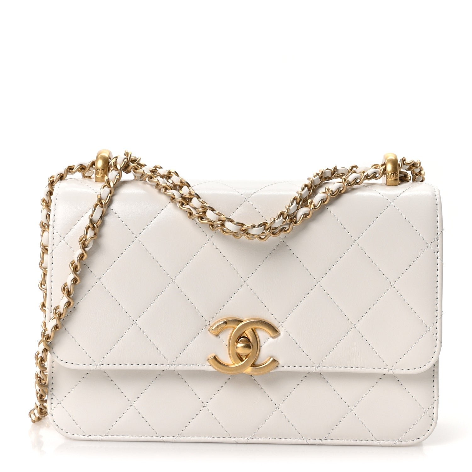 Chanel Calfskin Quilted Perfect Fit Flap White