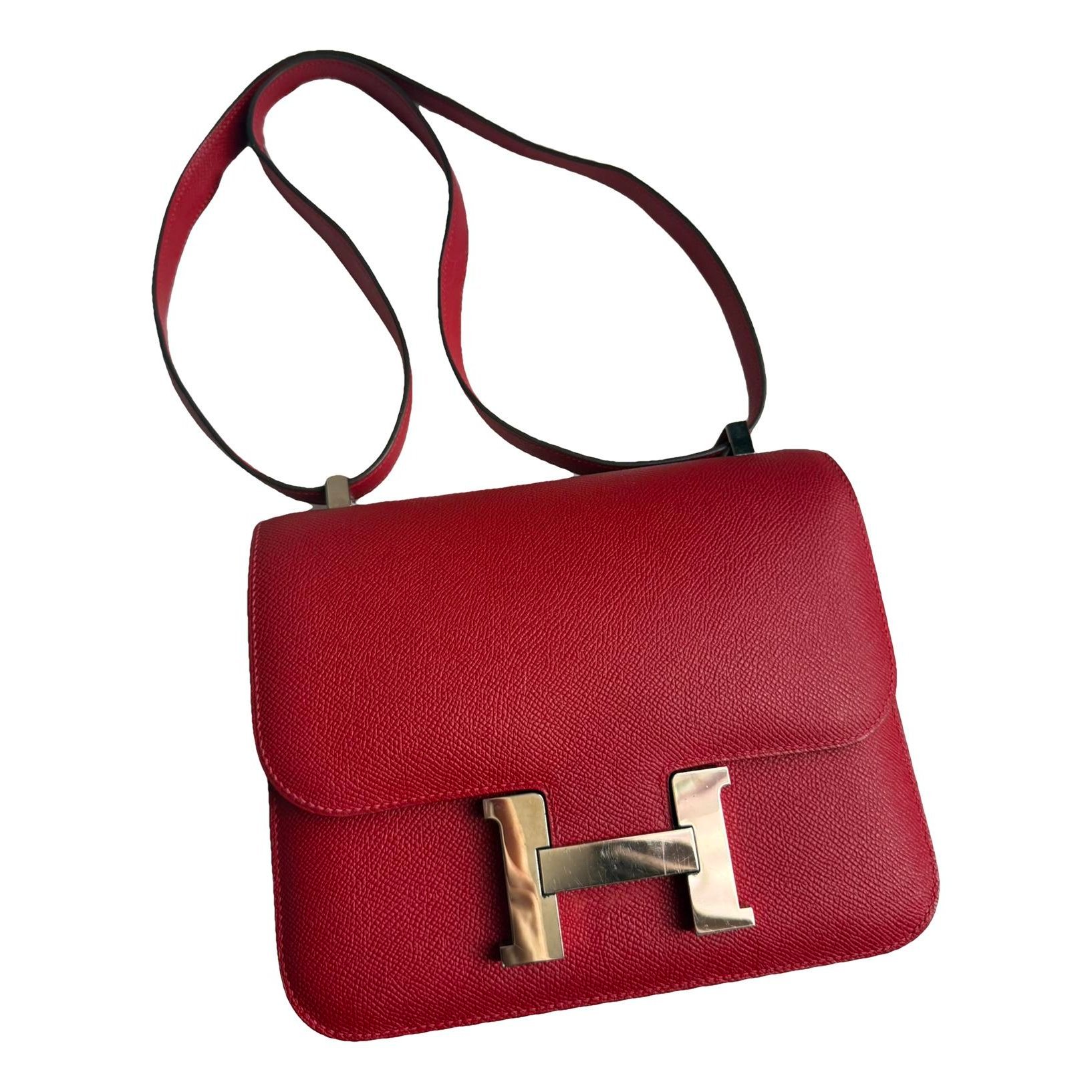 Hermes Constance Handbag Rouge Casaque Epsom Leather