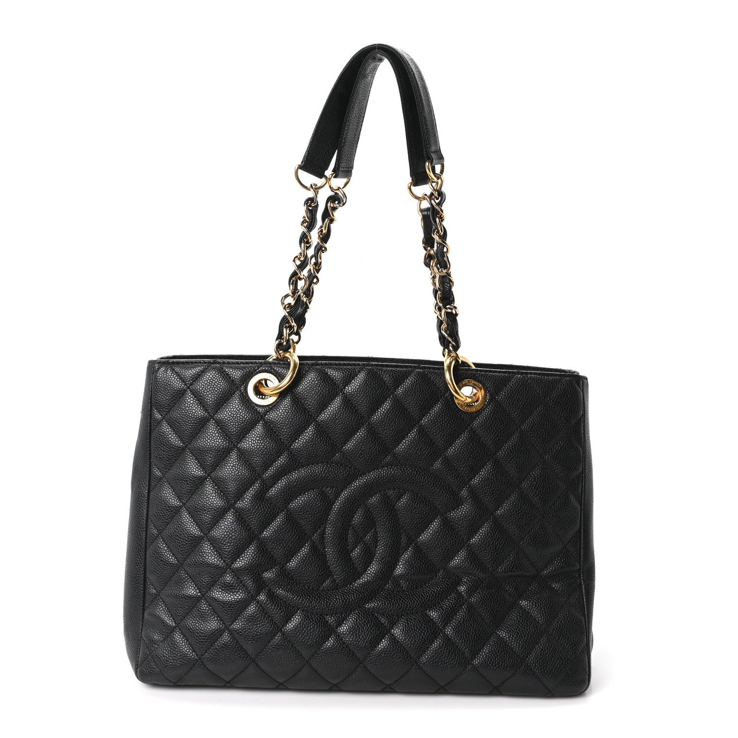 Caviar Quilted Grand Shopping Tote GST Black  Black