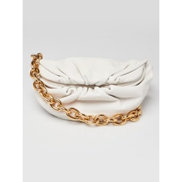 Bottega Veneta Bottega Veneta White Leather Pouch Chain Belt Bag
