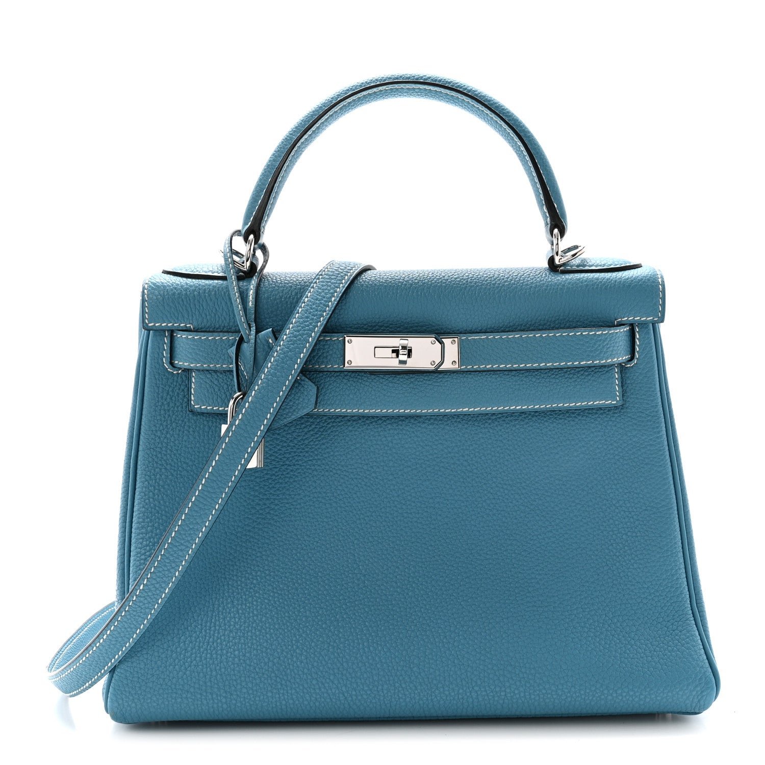 Hermes Togo Kelly Retourne 28 Blue Jean