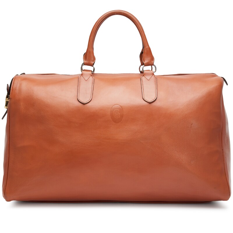 Goyard Vintage Brown Calfskin Travel Bag Gold Hardware