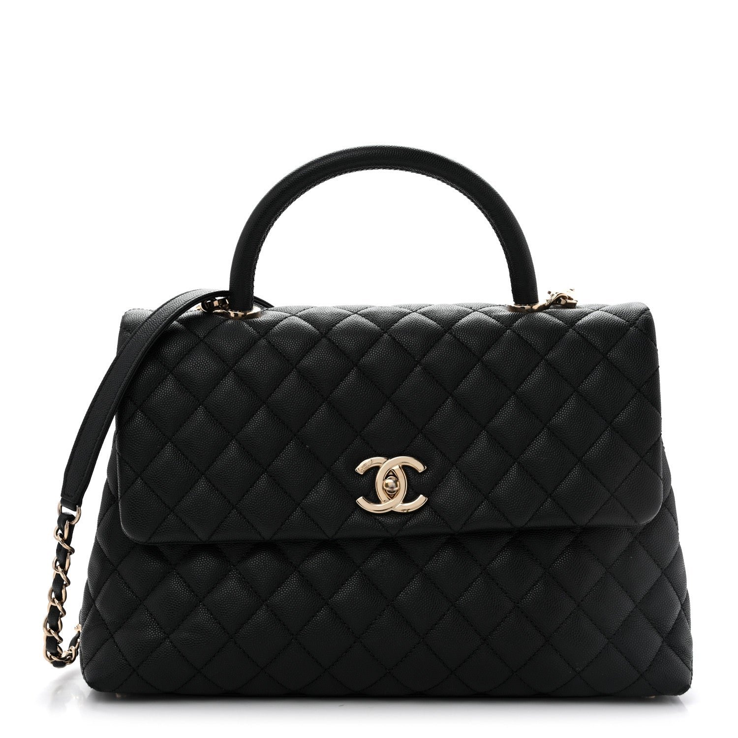 Chanel Caviar Quilted Medium Coco Handle Flap Black