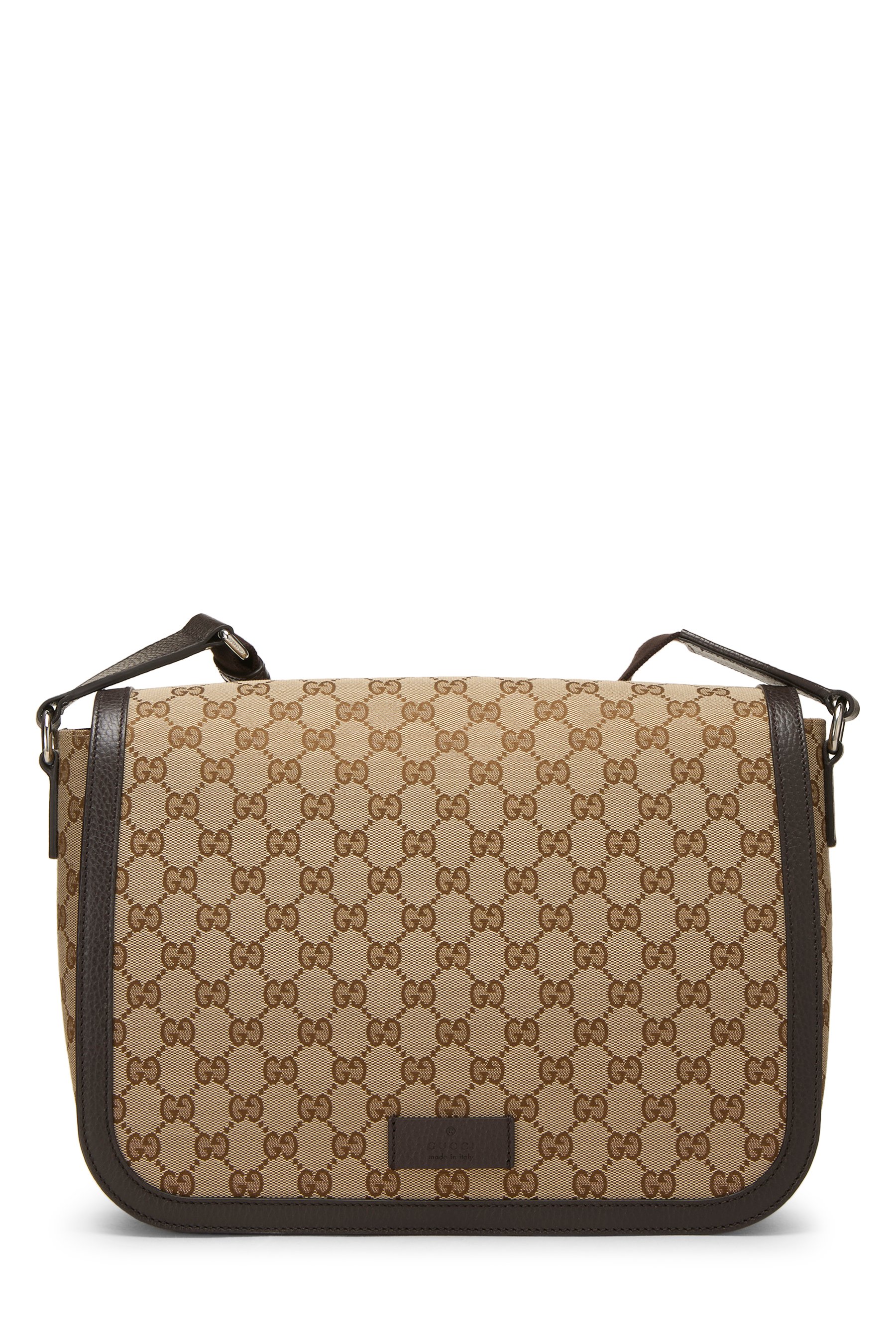 Brown Original GG Canvas Magnetic Flap Messenger