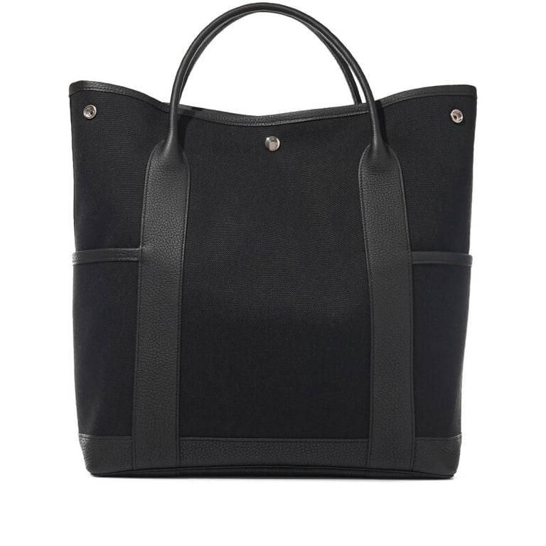 Hermes Black Negonda and Militaire Canvas Garden Party Pockets Vertical Palladium Hardware, 2024
