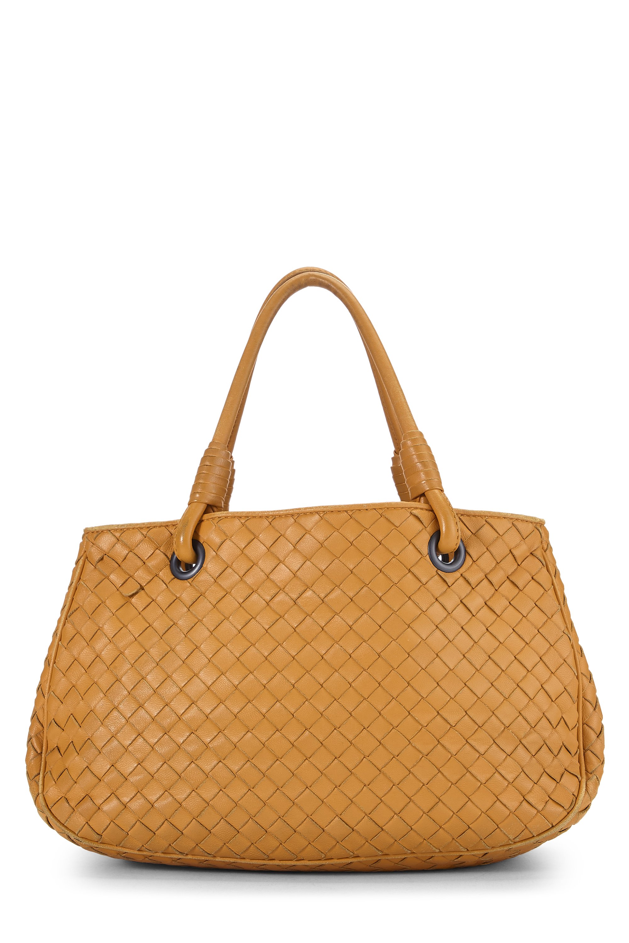 Bottega Veneta Orange Intrecciato Leather Handbag Small