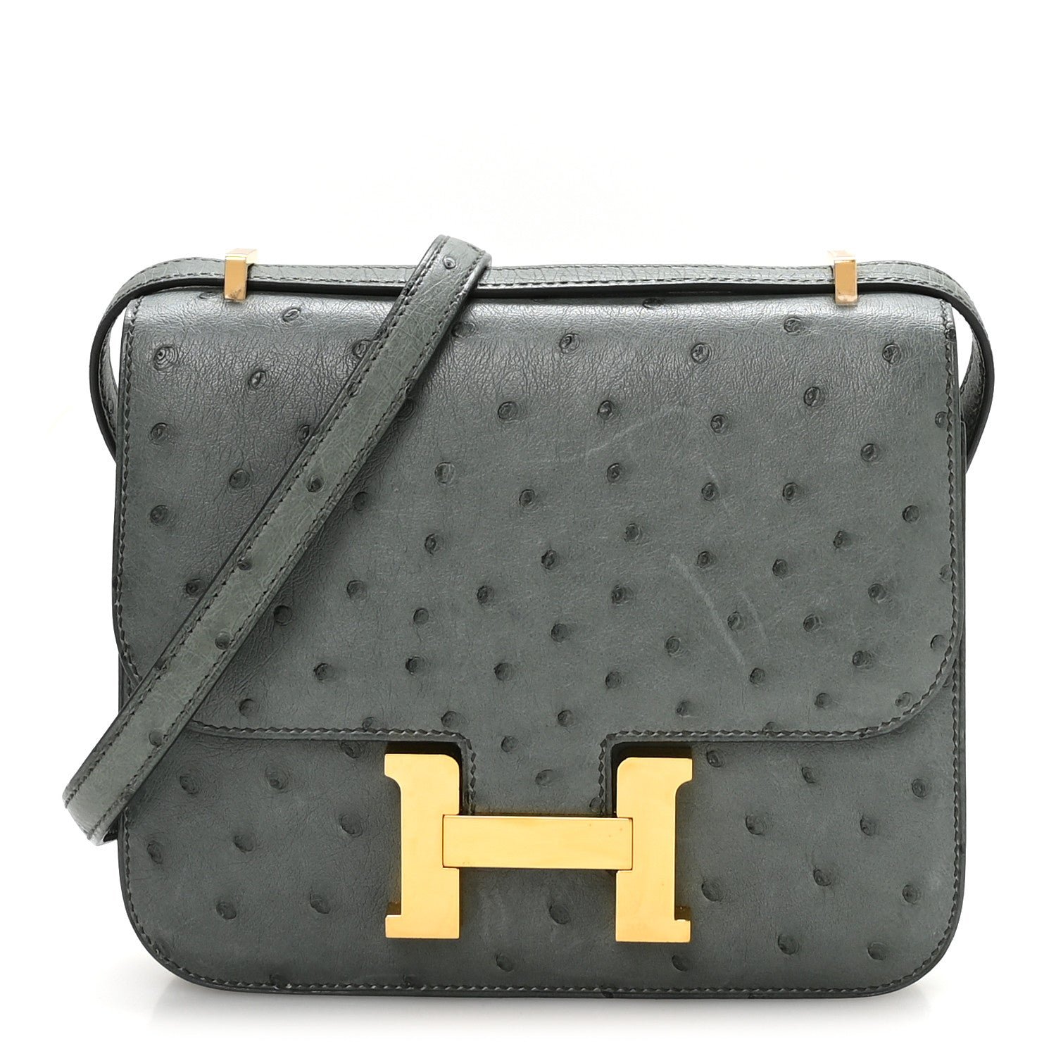 Hermes Ostrich Constance 18 Vert Amande