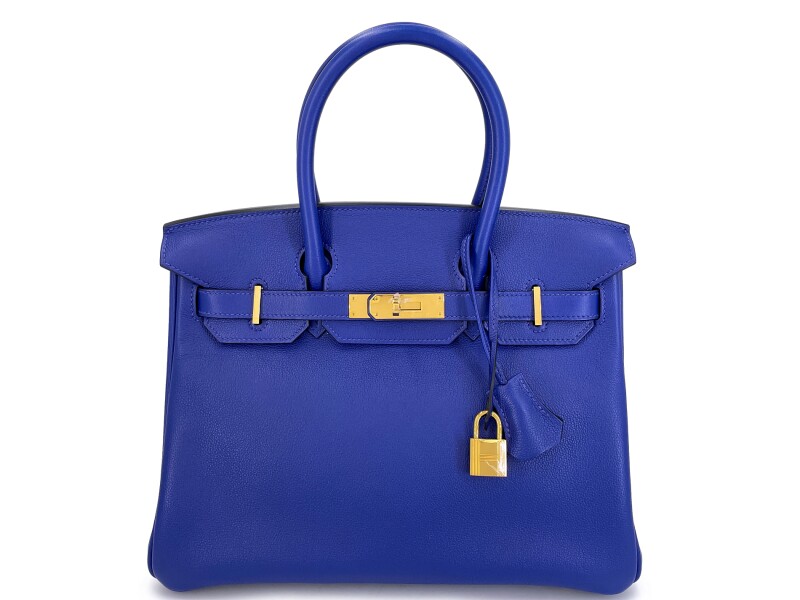 Hermes Bleu Electric Novillo Birkin 30 Gold Hardware, 2018