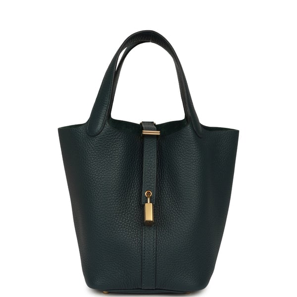 Hermes Hermes Picotin Lock 18 Vert Cypress Clemence Gold Hardware