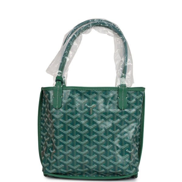Goyard Goyard Goyardine Anjou Green Mini Bag Palladium Hardware