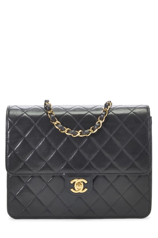 Black Lambskin Ex Flap Small