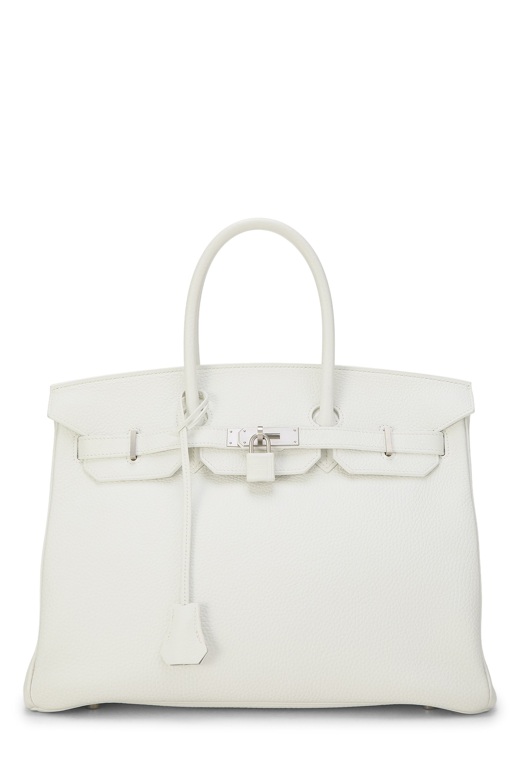 Hermes White Clemence Horseshoe Special Order (SPO) Birkin 35 