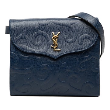 Calf Leather Embossed Leather Arabesque Crossbody