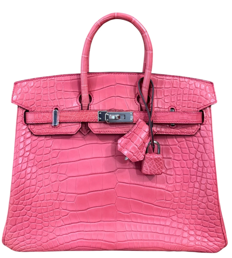 Hermes Bougainvillea Matte Alligator Birkin 25 Palladium Hardware, 2018