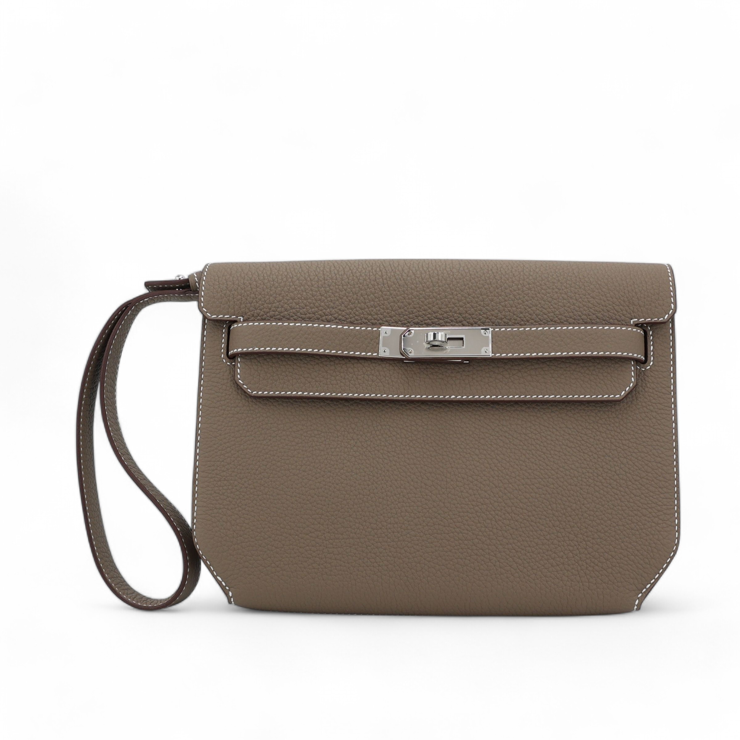 Brand New ( Rank N ) HERMÈS Kelly depeches 25 Etoupe (18) Togo Palladium hardware W (2024)