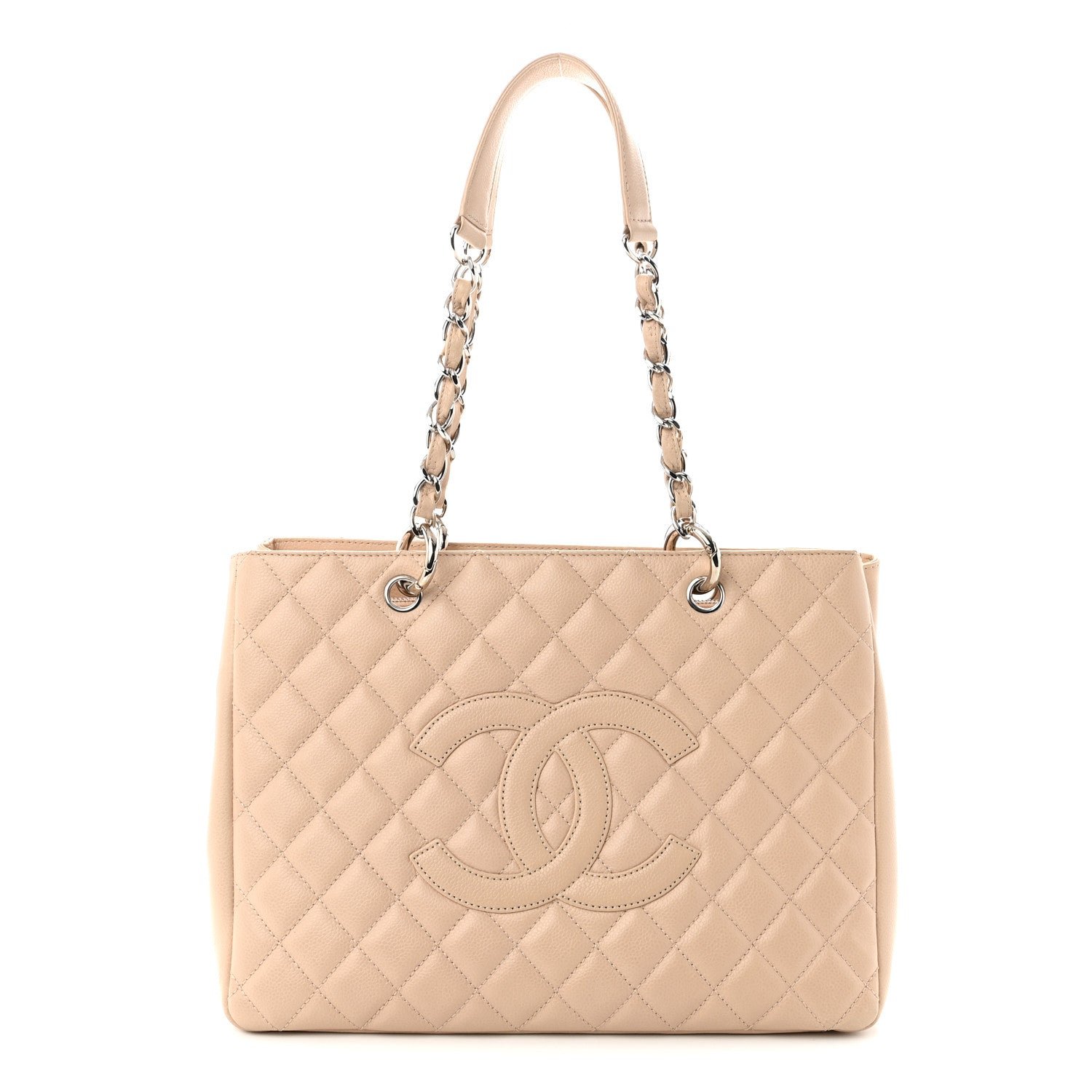 Chanel Caviar Quilted Grand Shopping Tote GST Beige Clair