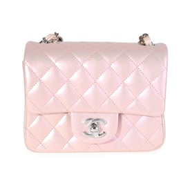 Chanel Chanel Pink Iridescent Quilted Calfskin Square Mini Classic Flap Bag