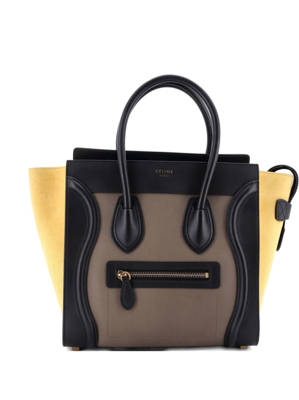Tricolor Luggage Bag Leather Micro tote bag