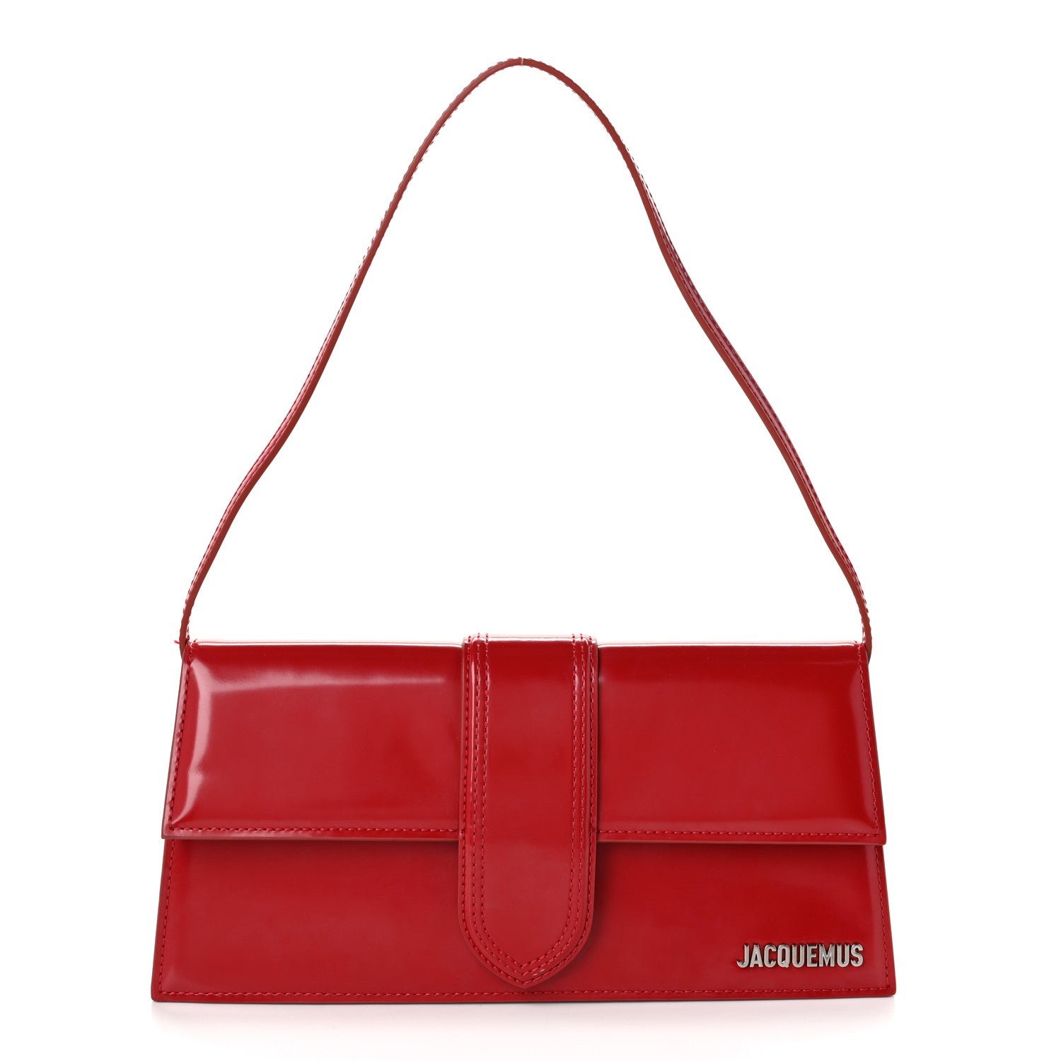 Jacquemus Glazed Calfskin Le Bambino Long Red