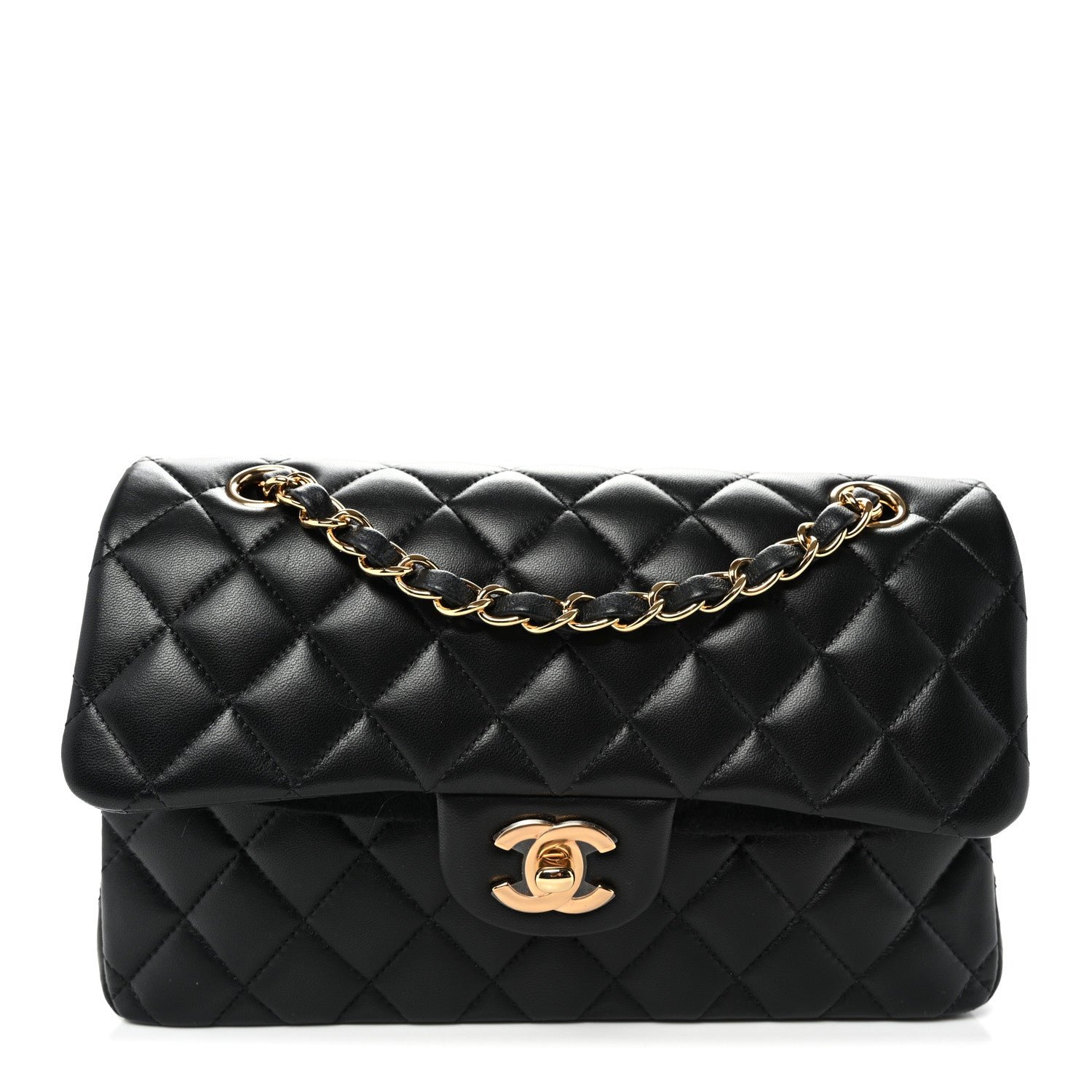 Chanel Lambskin Quilted Small Double Flap Black