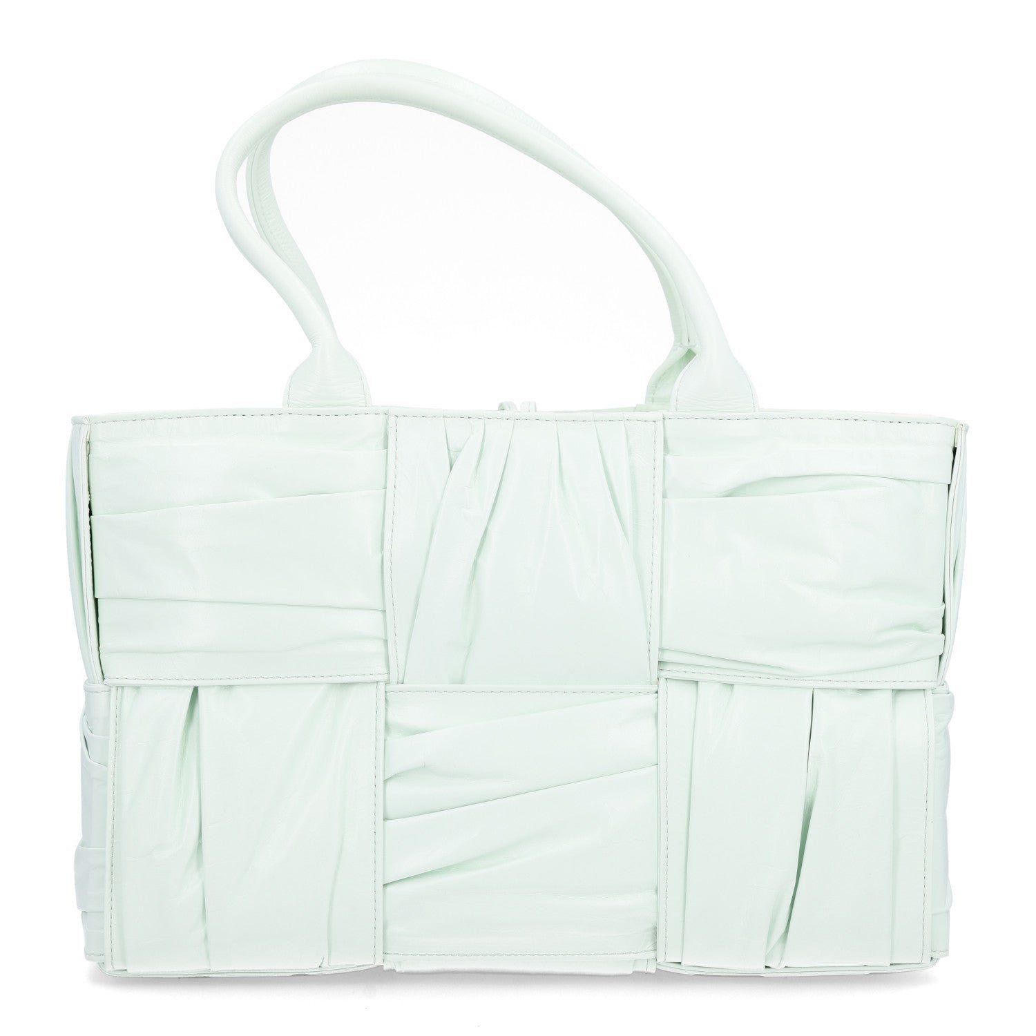 Bottega Veneta Foulard Intrecciato Pleated Medium Arco Tote Glacier