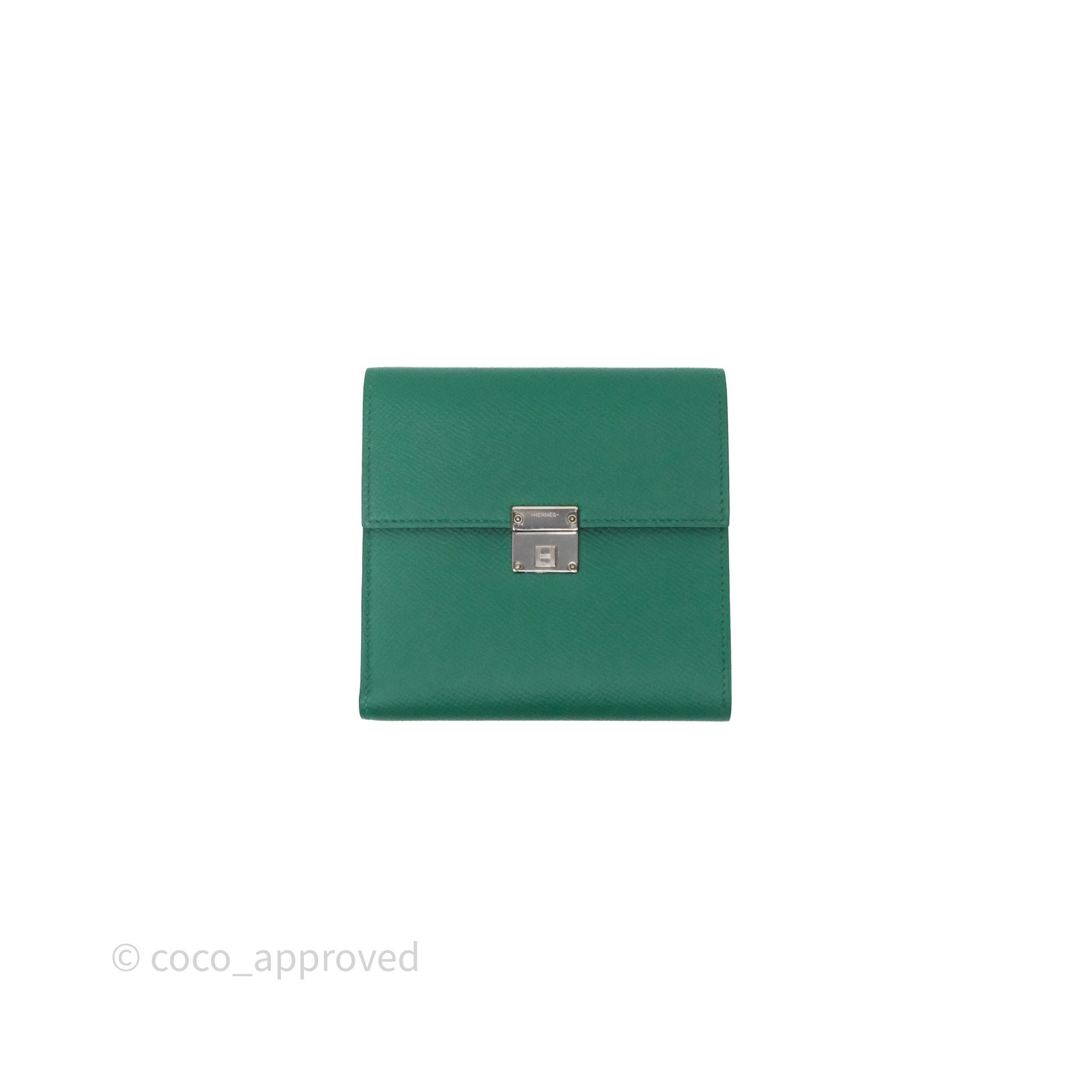 Hermes Hermès Clic Wallet Green Palladium Hardware