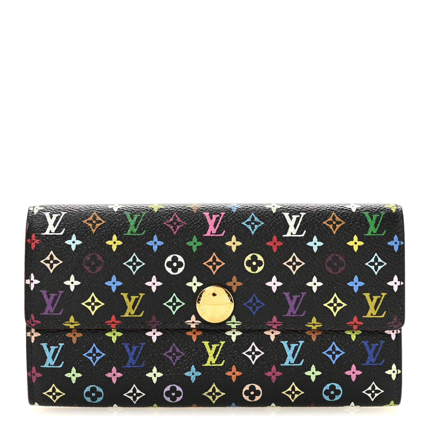 Louis Vuitton Monogram Multicolor Sarah Wallet Black