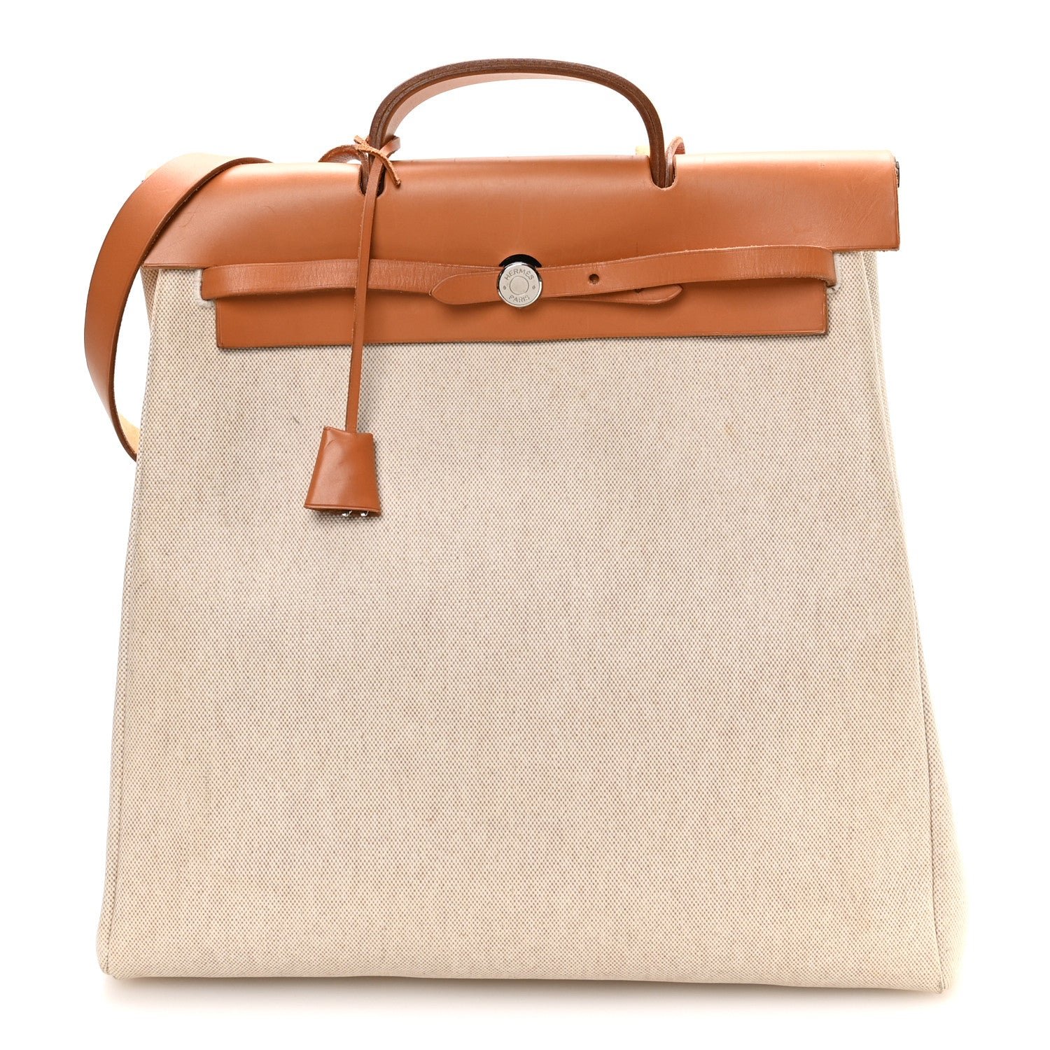 Hermes Toile Vache Calfskin Herbag 39 MM Natural
