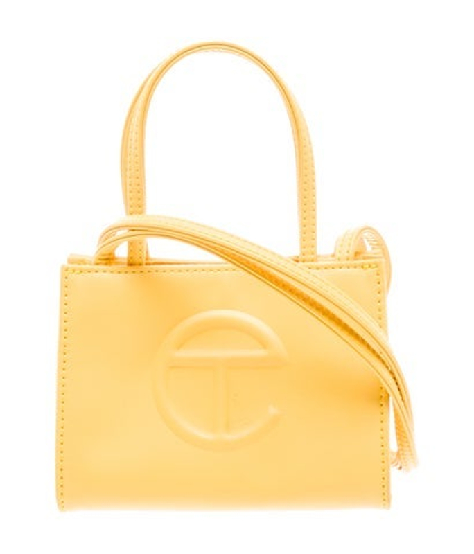Telfar Vegan Leather Yellow Shopping Bag Small