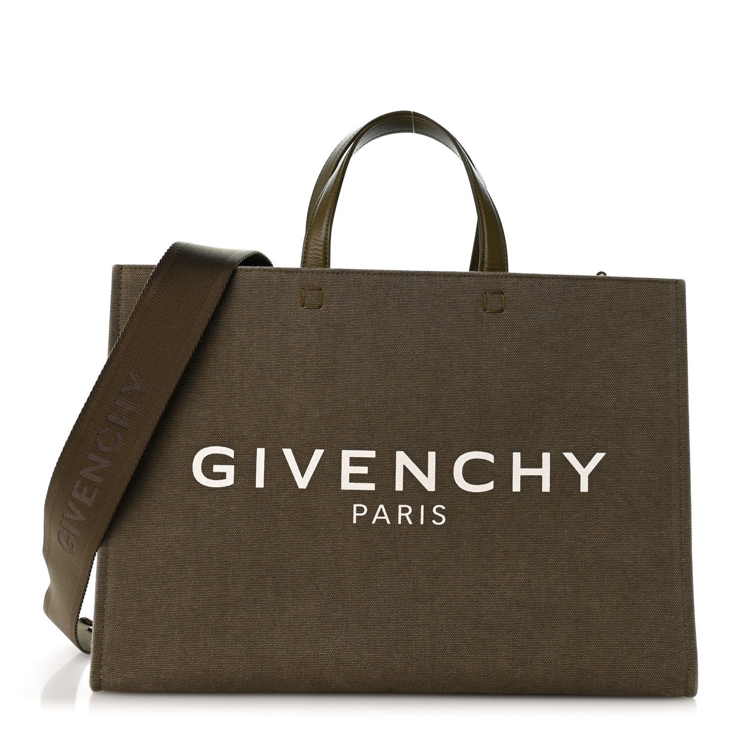 Givenchy Canvas Medium G-Tote Dark Khaki
